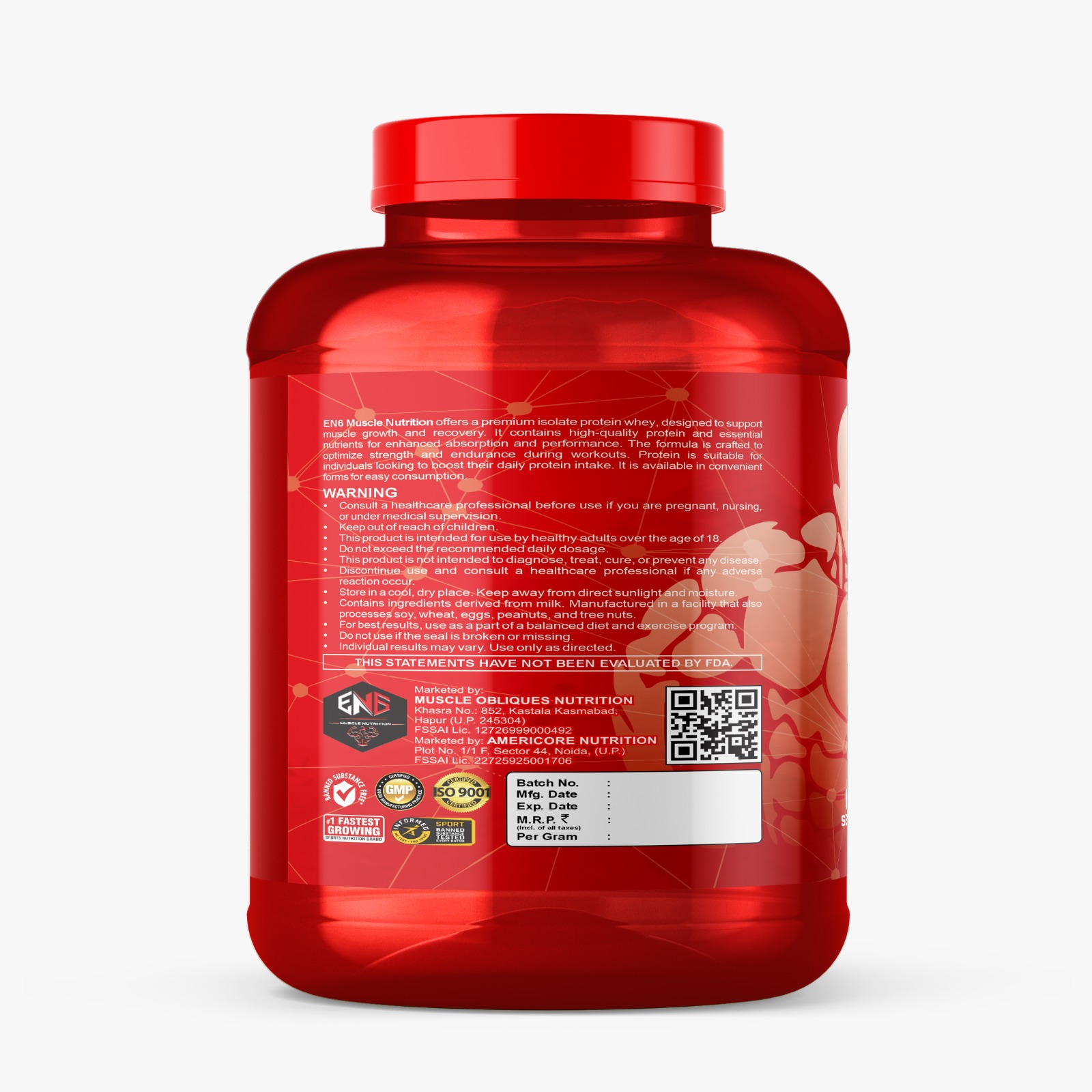 Muscle En6 Nutrition Isolate Protein Chocolate 2.25kg - Image 3