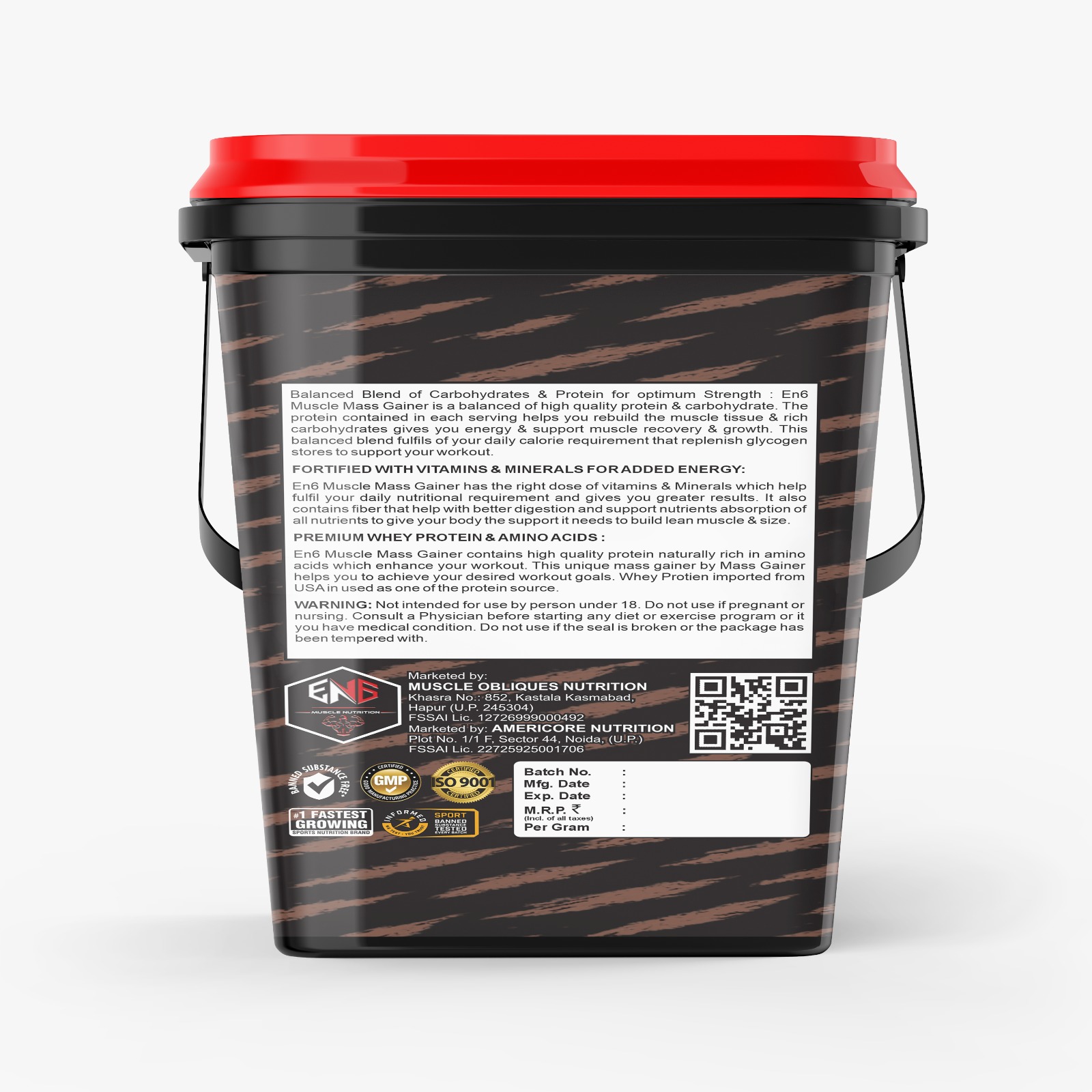 Muscle En6 Mass Gainer Chocolate 4.5Kg - Image 2