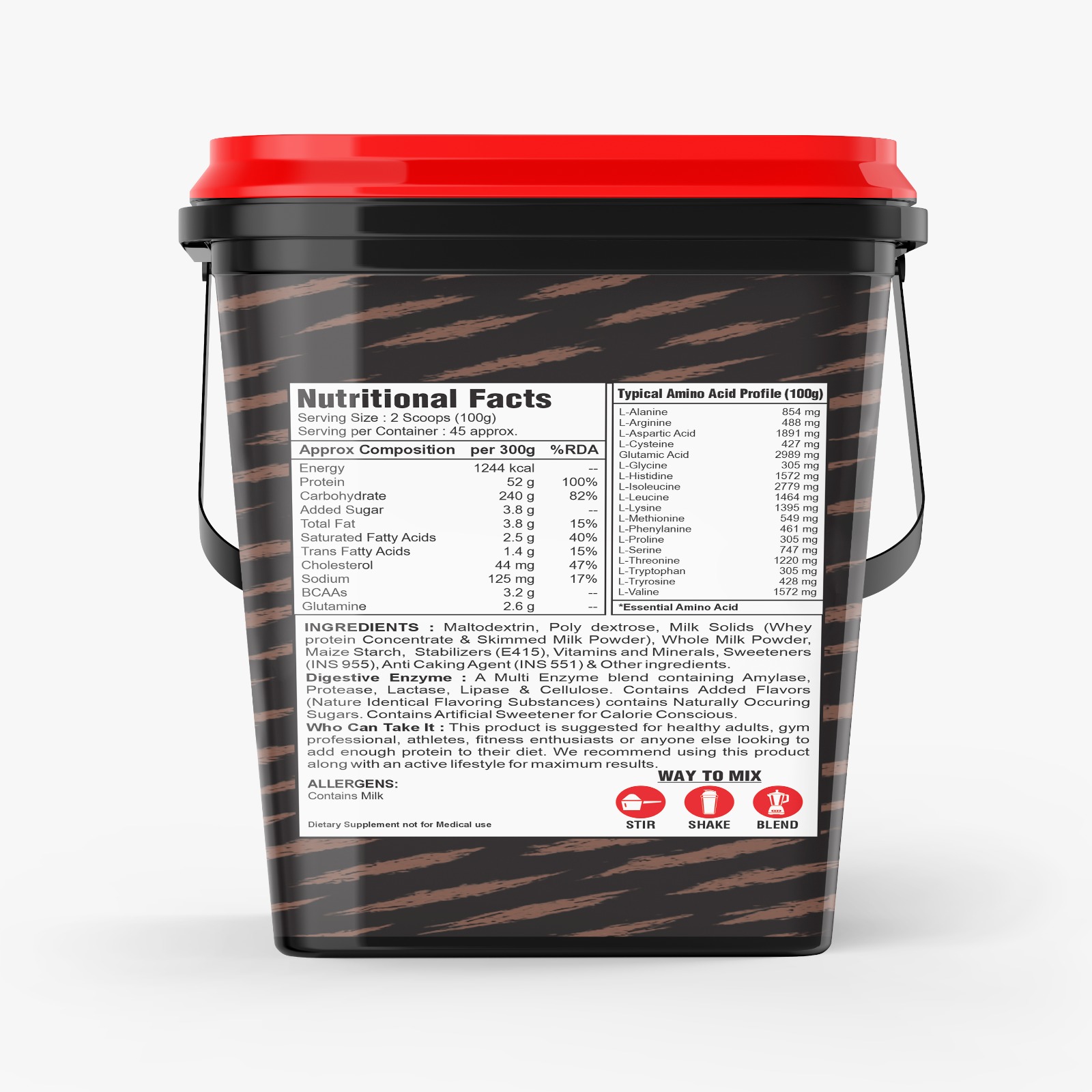 Muscle En6 Mass Gainer Chocolate 4.5Kg - Image 3