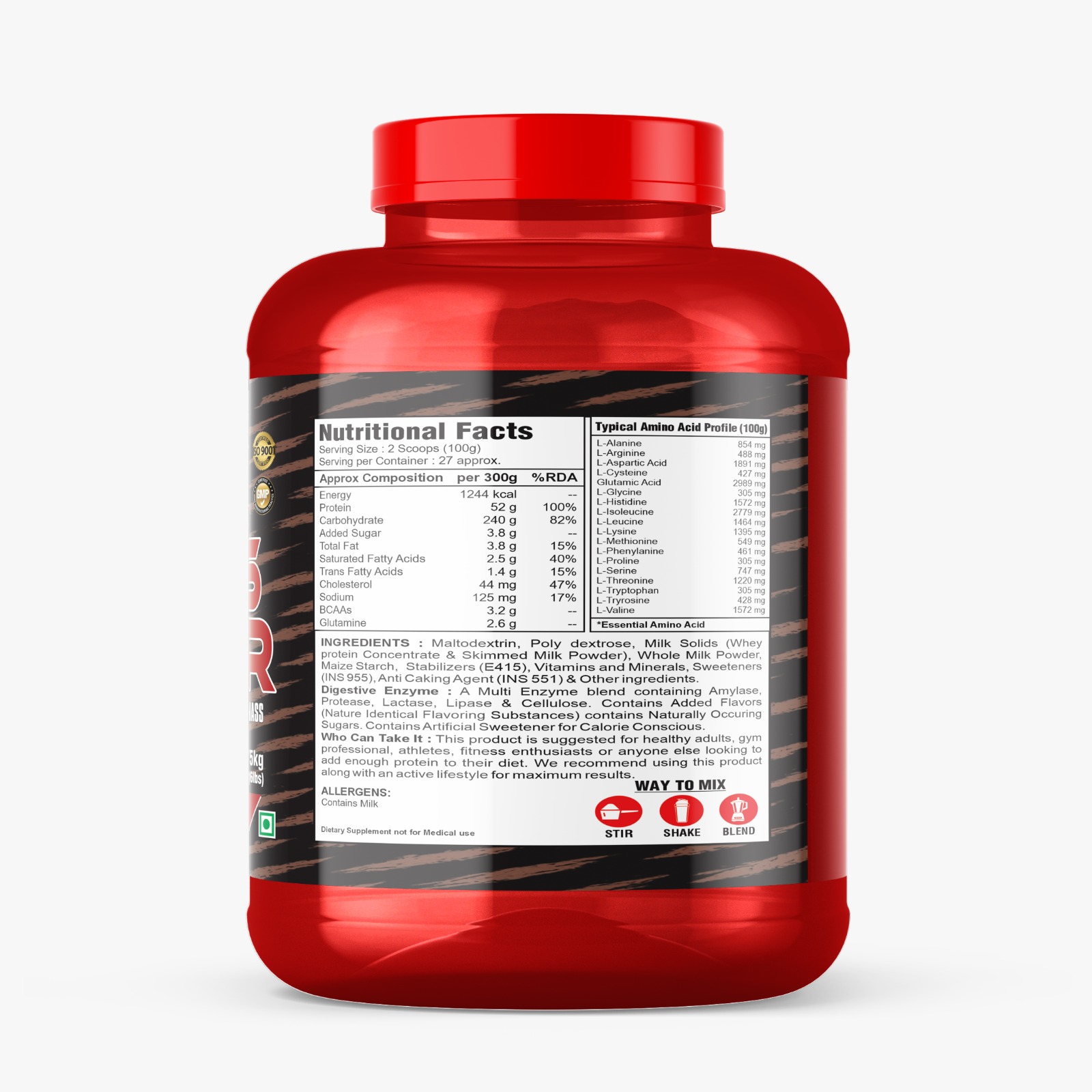 Muscle En6 Mass Gainer Malai Kulfi 2.75kg - Image 3